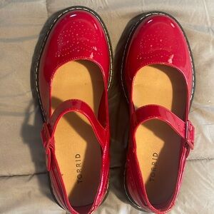 COPY - Never worn so 9.5 red patent faux leather Mary Jane flats